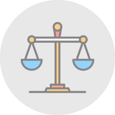 adalet ölçeği simgesi, vektör illüstrasyonu