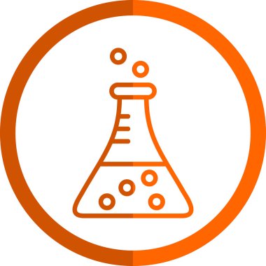 Bilim şişesi. Basit tasarım. Beaker vektör simgesi              