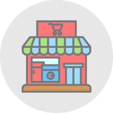 dükkan vektör simgesi modern basit illüstrasyon