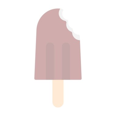 Dondurma yassı ikon vektör çizimi