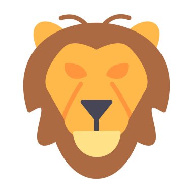 Aslan başı simgesi, vektör illüstrasyonu basit tasarım