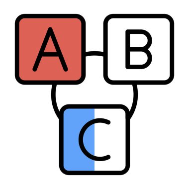 abc düz simge, vektör, illüstrasyon