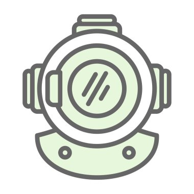 Dalış Miğferi simgesi vektör illüstrasyonu