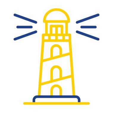 Deniz feneri. Web simgesi basit illüstrasyon
