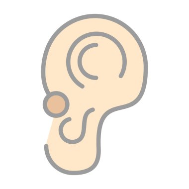 Bir kulaklı çizgi film kulağının vektör çizimi