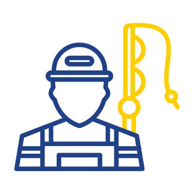 Beyaz arkaplanda balıkçı simgesi izole edildi 