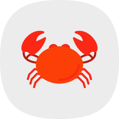 Yengeç simgesi vektör illüstrasyonu 