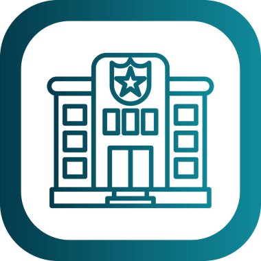 Polis karakolu web simgesi, vektör illüstrasyonu 