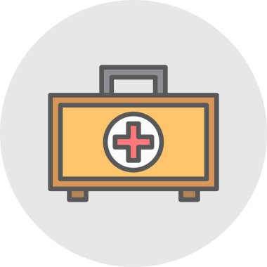 Basit düz ilk yardım kiti vektör illüstrasyonu