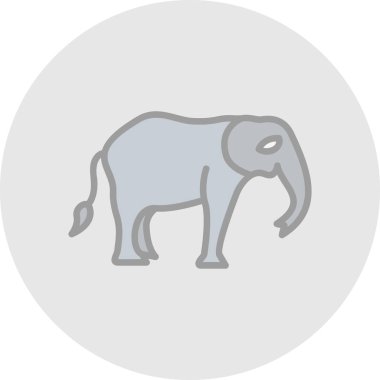 Fil simgesi, vektör illüstrasyonu basit tasarım