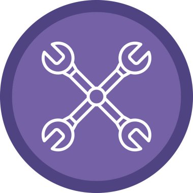 Çapraz anahtar ağ simgesi, vektör illüstrasyonu 