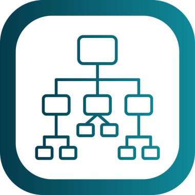 ağ vektör simgesi. Bu düz kare sembol kobalt ve cyan renkleri kullanır ve beyaz arkaplanda izole edilir