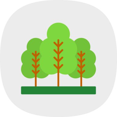 Beyaz arkaplanda vektör ağacı düz simgesi