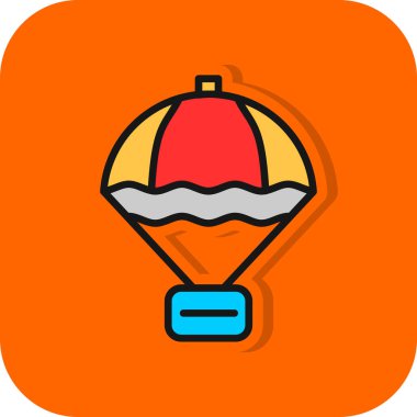 paraşüt ağ simgesi, vektör illüstrasyonu