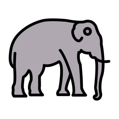 Fil simgesi, vektör illüstrasyonu basit tasarım