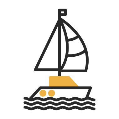 Yelkenli vektör renk simgesi 