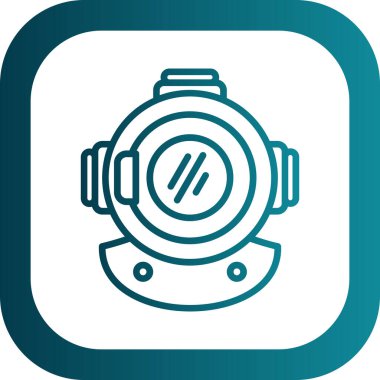 Dalış Miğferi simgesi vektör illüstrasyonu