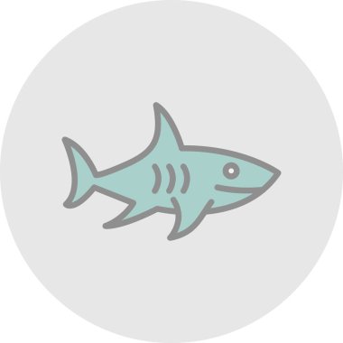 köpek balığı web simgesi, vektör çizim 