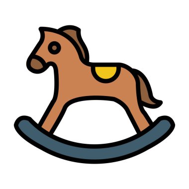 Sallanan at oyuncağı simgesi, vektör illüstrasyonu