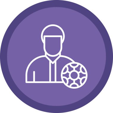 Top ikonlu bir adam, basit stil. 