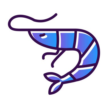 Basit Karides simgesi, vektör illüstrasyonu