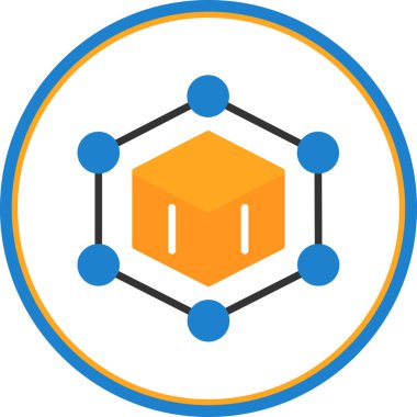 Blockchain simgesi, vektör illüstrasyonu basit tasarım