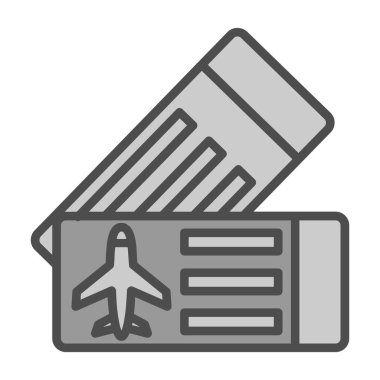 Bilet simgesi beyaz arkaplanda izole edilmiş. havalimanı sembolü çizimi