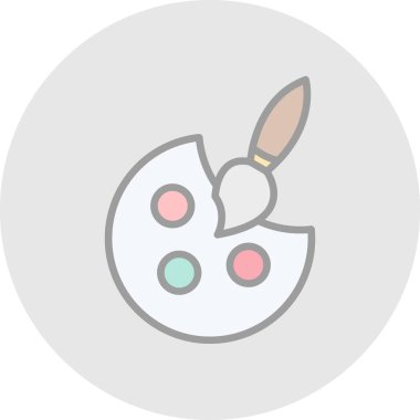 Palet ve boya fırçası. Web simgesi resmedilmesi basit illüstrasyon