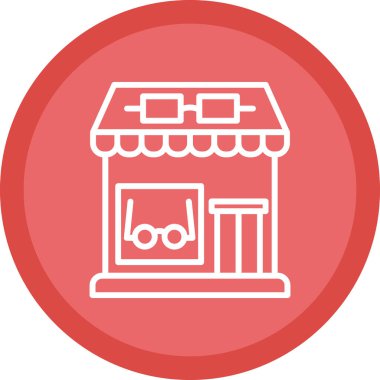 Optik dükkan simgesi, basit vektör illüstrasyon tasarımı