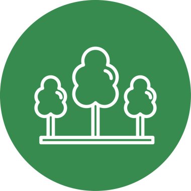 Düz ağaç simgesinin vektör illüstrasyonu