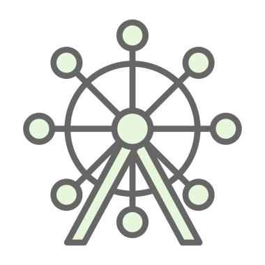 Dönme dolap ağ simgesi, vektör illüstrasyonu 