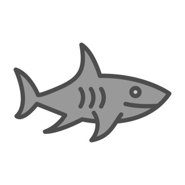 köpek balığı web simgesi, vektör çizim 