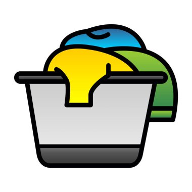 Basit düz çamaşır sepeti çizimi 