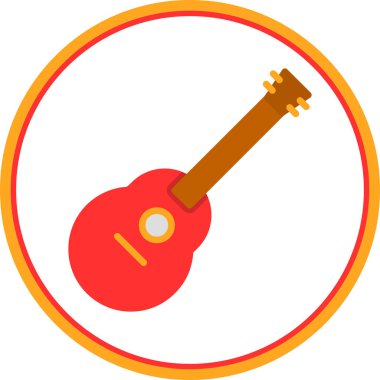 Gitar ikonu. Web için basit müzik vektör simgeleri çizimi