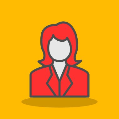 Genç kadın simgesi, vektör illüstrasyonu