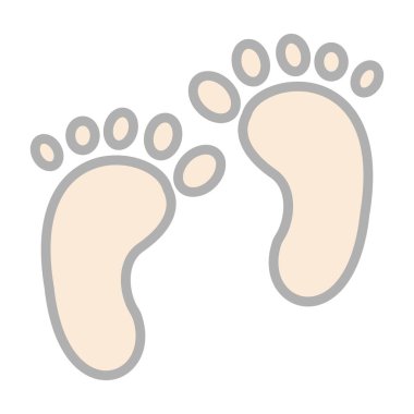Ayak izi simgesi, vektör illüstrasyonu basit tasarım