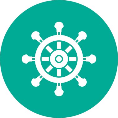 Direksiyon ikonu. Web için basit bir tekerlek vektör simgesi çizimi                    