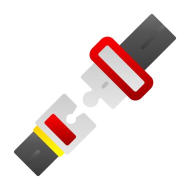 Emniyet kemeri düz simgesi, vektör illüstrasyonu 