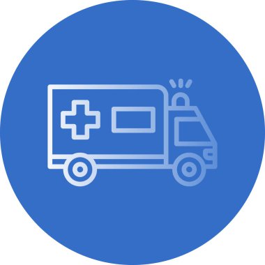 ambulans otomobili düz simge, web basit illüstrasyon