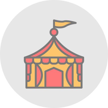 Sirk çadırı simgesi basit tasarım illüstrasyonu