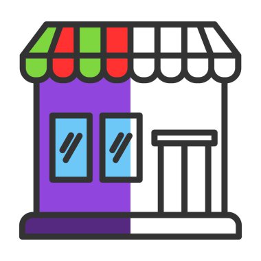 Market simgesinin vektör illüstrasyonu