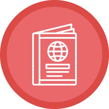 Düz pasaport simge vektör çizim