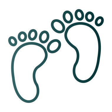 Ayak izi simgesi, vektör illüstrasyonu basit tasarım