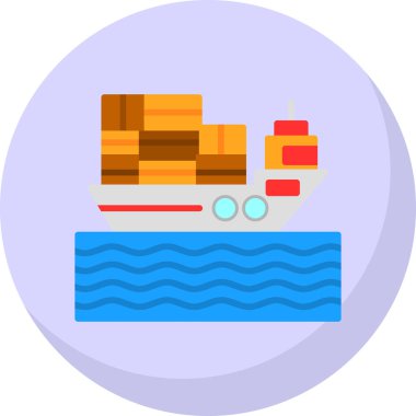 Kargo gemisi kutsal kişilerin resmi, vektör çizim