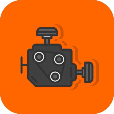 araba motoru simgesi, vektör illüstrasyonu basit tasarım