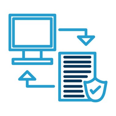 veri aktarım simgesi, vektör illüstrasyonu 