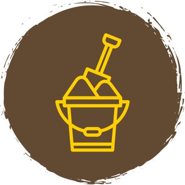 Kum kovası kürek ağ simgesi, basit vektör illüstrasyonu