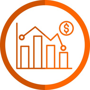 Pazar dalgalanması simgesi, vektör illüstrasyonu