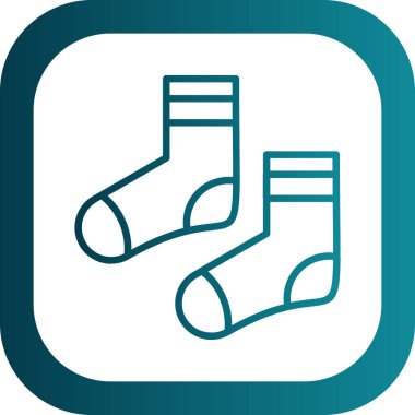 iki çorap düz simgesi, vektör illüstrasyonu