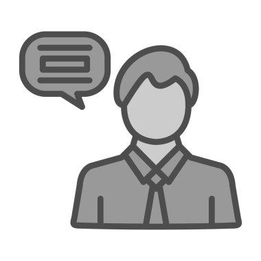 Kabarcık çizgisi simgesi, vektör tasarımı olan avatar işadamı